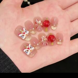 2026 "Prosperity Horse" 3D Artisan Press-On Nails Size S